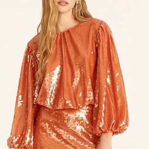 J Crew Sequin Top Bubble-sleeve Sequin Top Crop Style NWT Size S